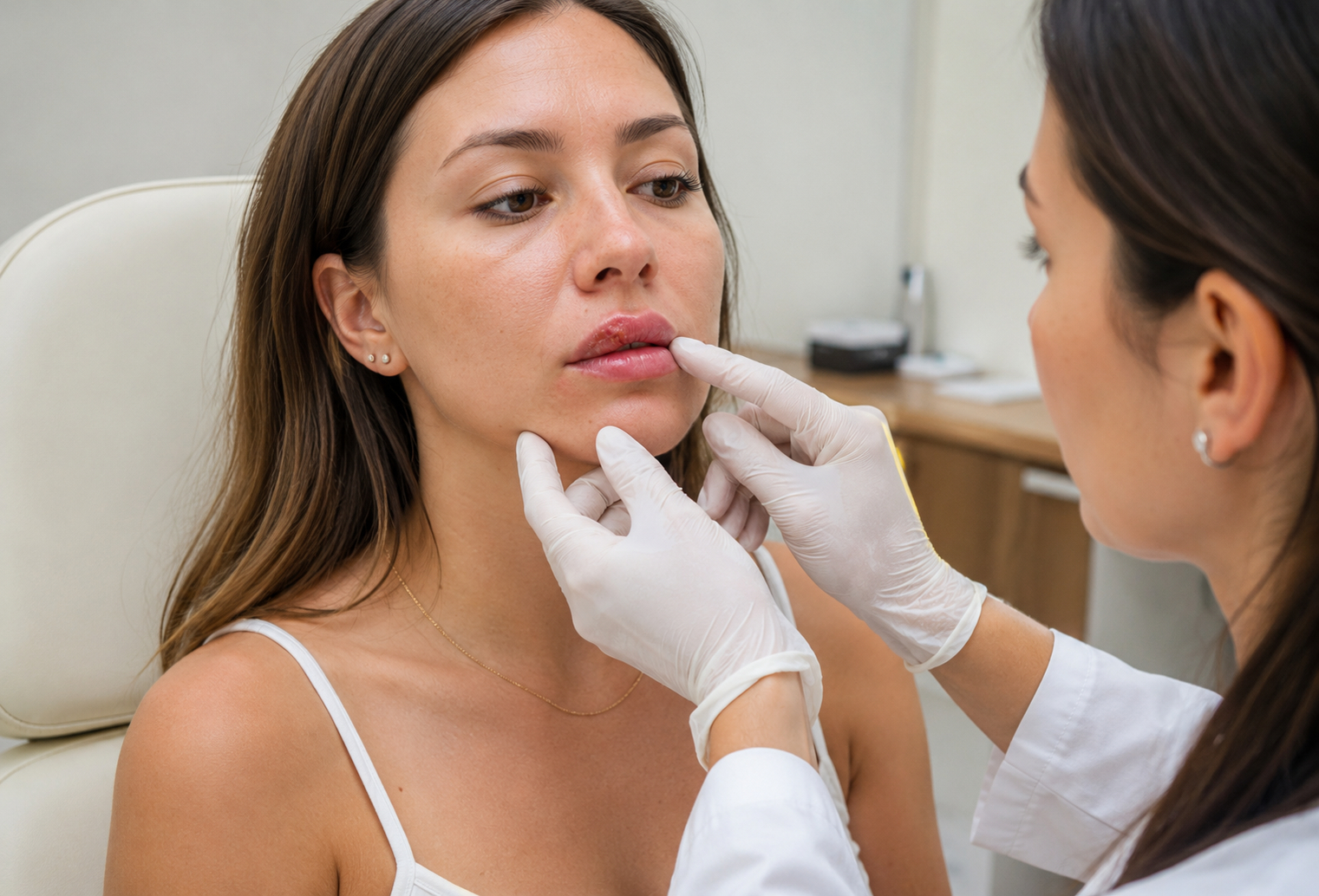consult-herpes-buze-clinica-medlink-craiova Consultație la Clinica Medlink Craiova pentru herpes și inflamație după injectarea buzelor
