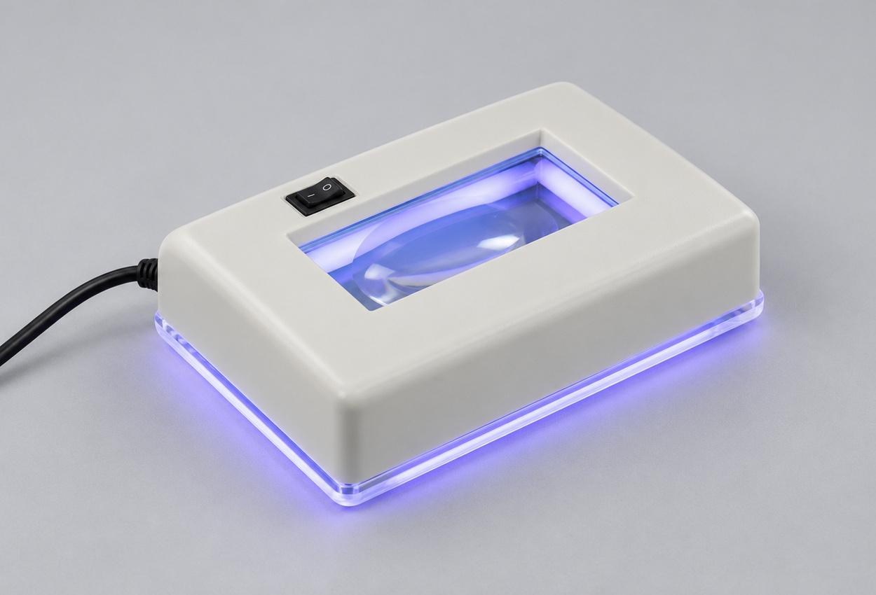 lampa-wood-dermatologica Lampă Wood dermatologică, cu fereastră de examinare și lumină ultravioletă